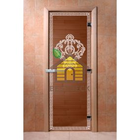 Дверь стеклянная для сауны бани DW "Версаче бронза"
