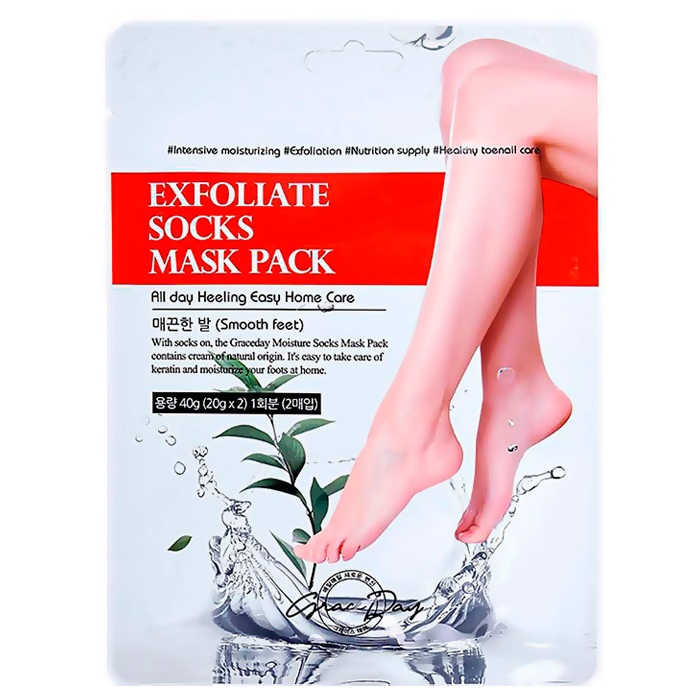 GRACE DAY Маска для ног питательная. Exfoliate socks mask pack, 2*20 гр.