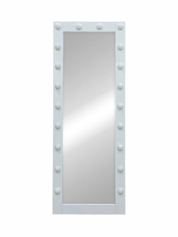 Зеркало Континент Гримерное напольное белое 600х1750 (20 ламп) ЗГП42