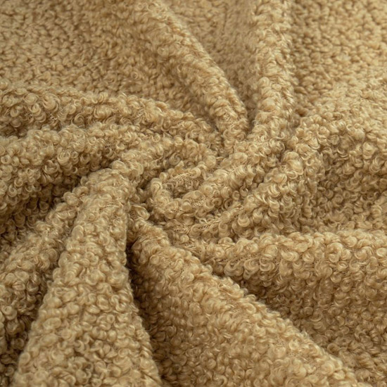 Мех барашка искусственный (мелкое букле)  - бежево-песочный 50х37
