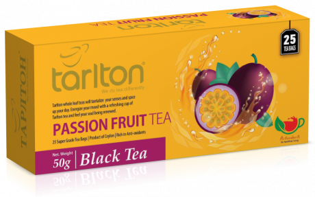 Чай черный цейлонский Tarlton Passion Fruit, вкус маракуйя, 25 пак., Шри-Ланка