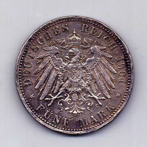 5 марок 1901 Пруссия Германия