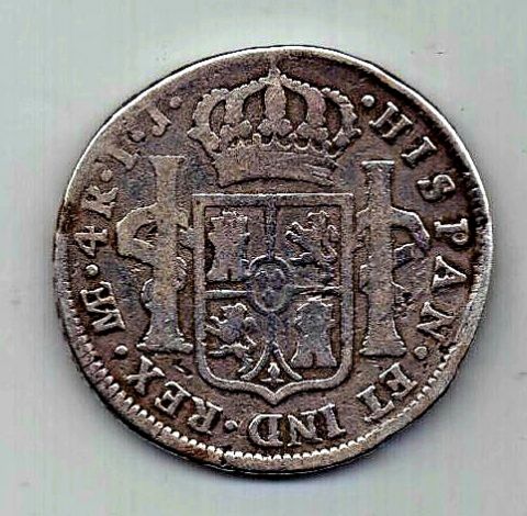 4 реала 1790 Перу Испания Редкий год и тип