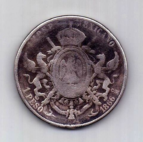 1 песо 1866 Мексика