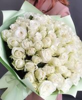 Розы белые 75 шт 80 см