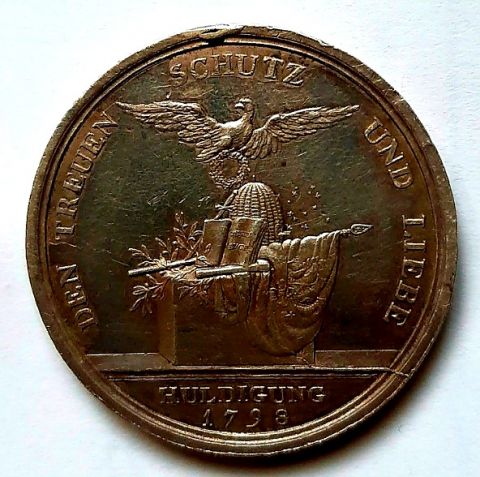 медаль 1 талер 1798 Пруссия Коронация Редкость AUNC