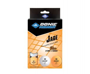 Мячики для настольного тенниса Donic Jade 40+, 12 шт, белый + оранжевый 