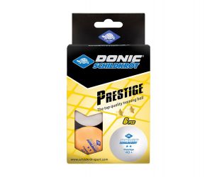 Мячики для настольного тенниса Donic Prestige 2* 40+, 6 шт, белый + оранжевый 