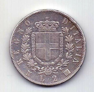 2 лиры 1863 Италия XF Неаполь