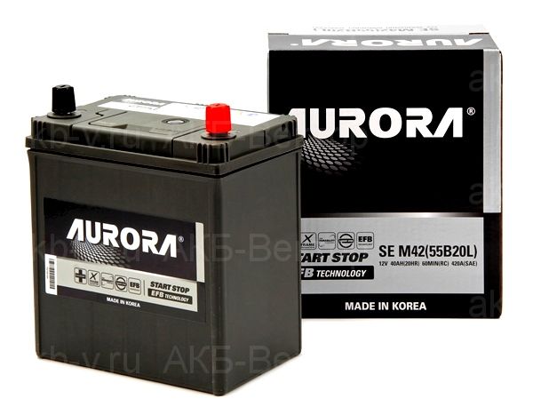 АКБ Aurora EFB 40Ач 420А(EN) (55B20L/R) под заказ