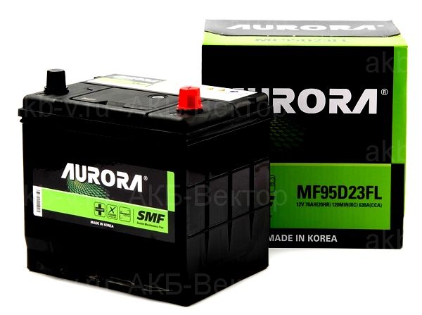 АКБ Aurora 70Ач 630(CCA) MF95D23FL/R