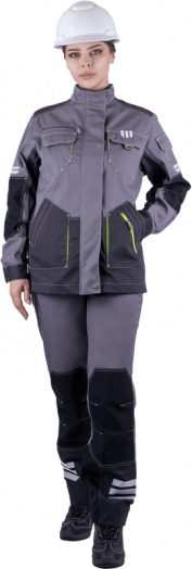 Куртка Эдванс, женская, серый-т.серый-черный (Кур 689)