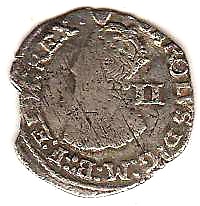2 пенса  1625 - 1649 Англия Великобритания