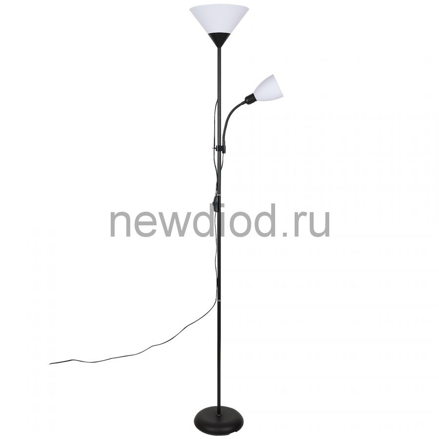 Торшер напольный под лампу UML-T520 E27+E14 BLACK/WHITE 2х60W черный/белый ТМ Uniel