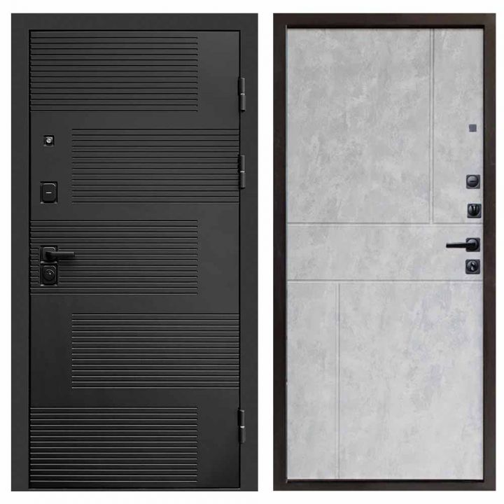 Входная дверь Termo-door Фаворит BLACK Горизонт бетон светлый Металлическая
