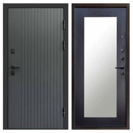 Входная дверь Termo-door Твист Грей BLACK Зеркало Триумф Венге Металлическая