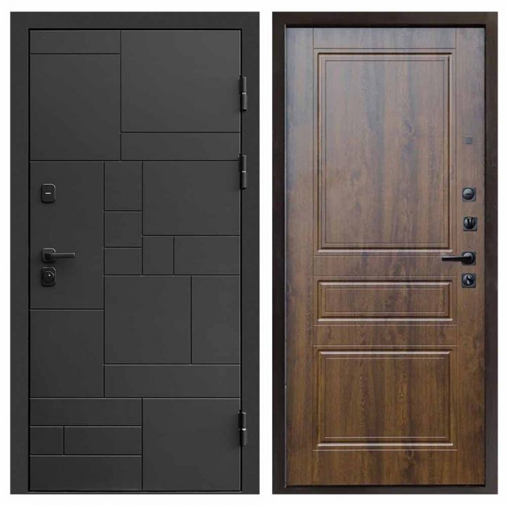 Входная дверь Termo-door Квадро BLACK Классика дуб Металлическая