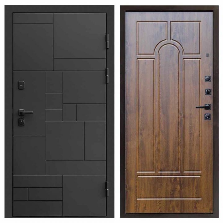 Входная дверь Termo-door Квадро BLACK Арка Дуб Металлическая