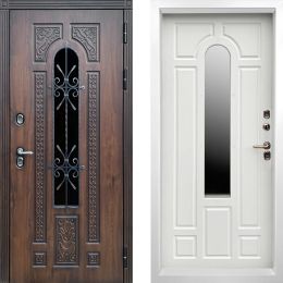 Дверь входная Termo-door Лацио Белая 3К Винорит Дуб / Белый софт металлическая