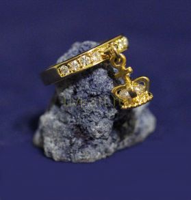 Позолоченное кольцо с подвеской "Корона" (арт. 880168)