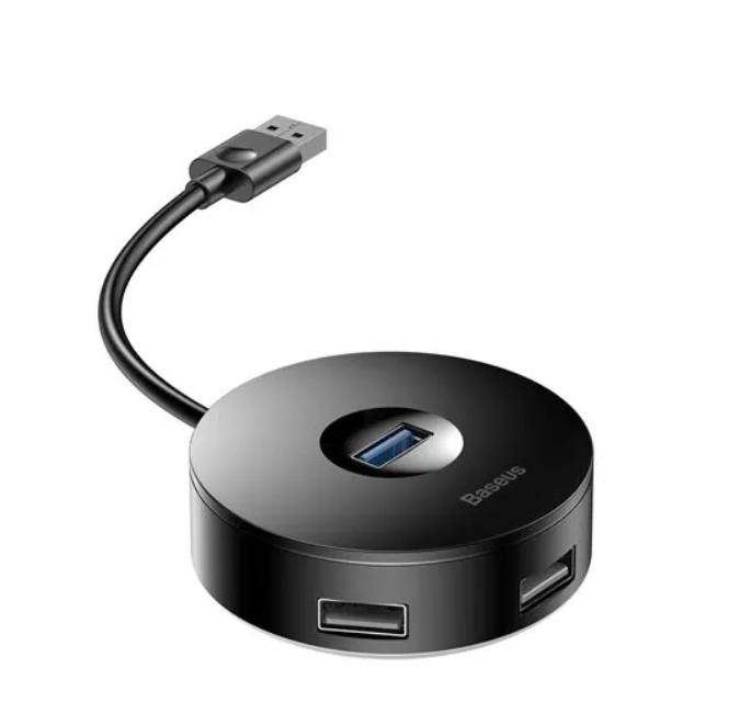 Хаб Baseus Round Box USB to 4 USB - Черный (CAHUB-F01)