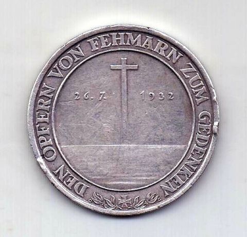 медаль 5 марок 1932 Германия XF