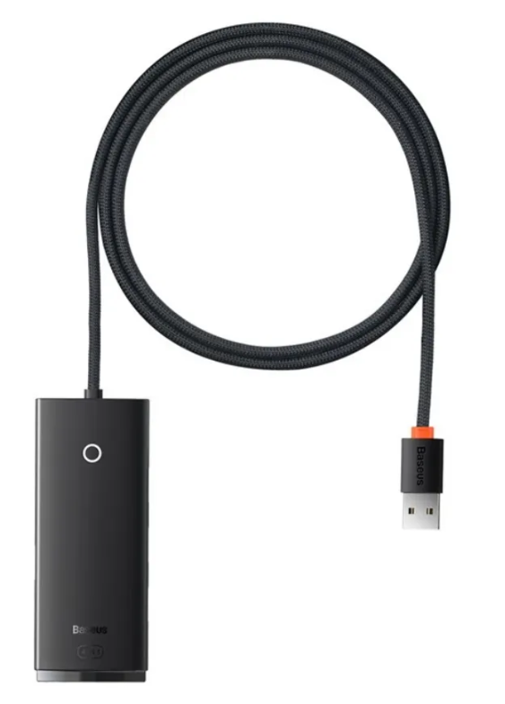 Хаб Baseus Lite Series 4-Port USB-A HUB Adapter (USB-A to USB 3.0x4 ) 2 м Black (WKQX030201)