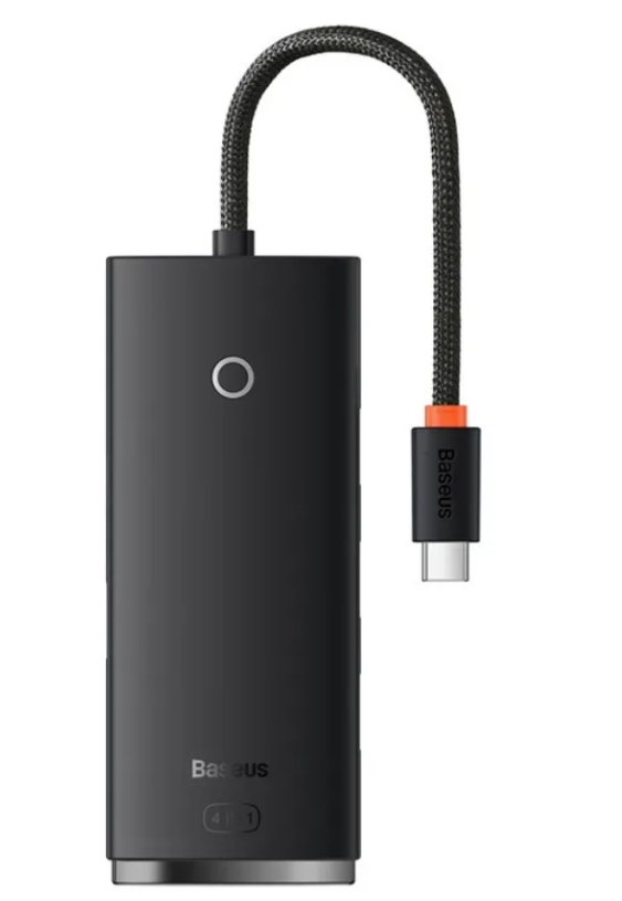 Хаб Baseus Lite Series 4-Port Type-C HUB Adapter (Type-C to USB 3.0x4 ) 25 см Black (WKQX030301)