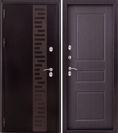Дверь входная с терморазрывом Заводские двери УРАЛ МП Декор Венге 3К  металлическая