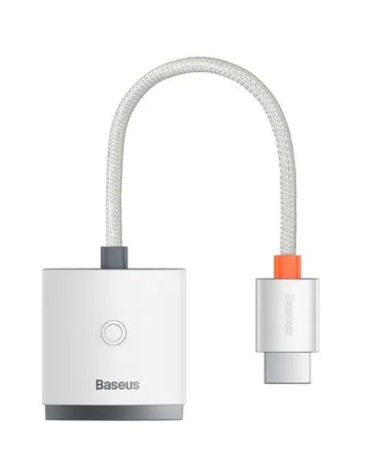 Переходник/Адаптер BASEUS Lite Series Adapter, HDMI - VGA, белый WKQX010002