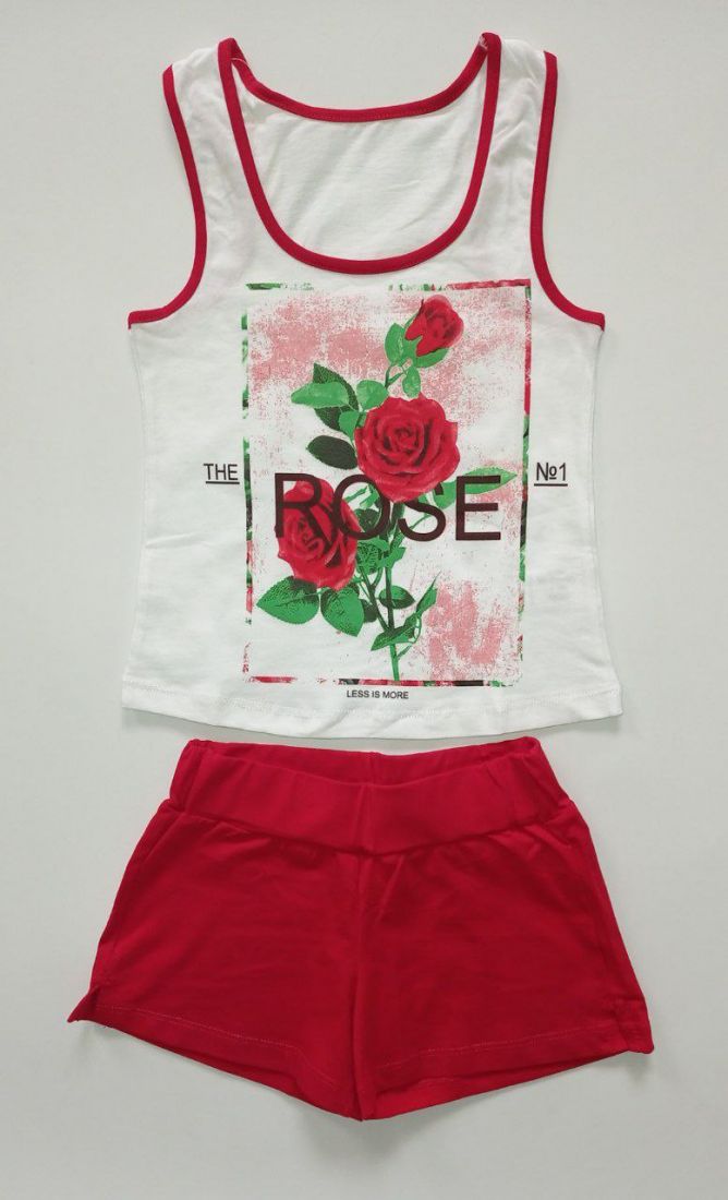 Комплект для девочки "Роза в красном"