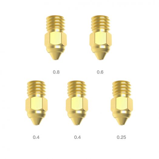 Creality Сопло MK8-ST набор 0.25, 0.4-2шт, 0.6, 0.8 высокого качества для ender 3, CR-6, CR10 Smart