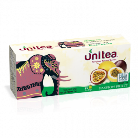 Чай цейлонский зеленый со вкусом маракуйи, Unitea, 25 пак., 50 г, Шри-Ланка