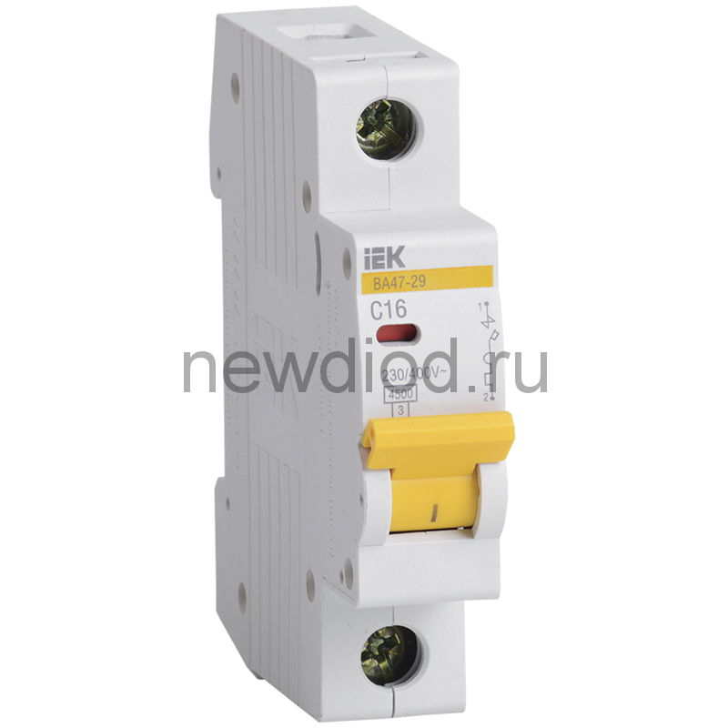 IEK KARAT Автоматический выключатель ВА47-29 1Р 16А 4,5кА х-ка С