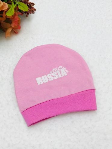 Шапка футер "Russia" A-SH010-ITn, цвет розовый