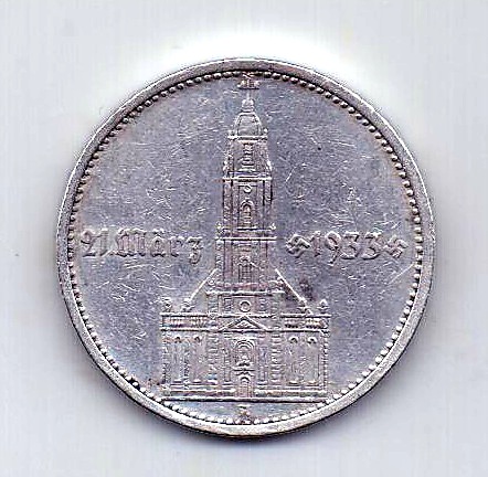 5 марок 1934 Германия XF Подписная
