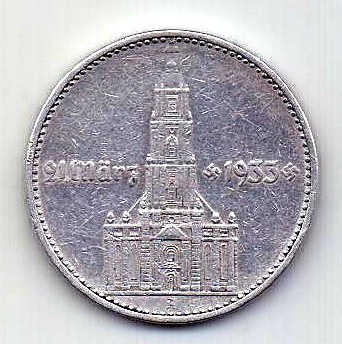 2 марки 1934 Германия XF Кирха Подписная