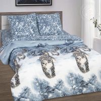 «Снежный барс» (DE LUXE) постельное белье Поплин 2-х спальный с евро