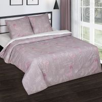 «Фламинго» (DE LUXE с простынью на резинке) постельное белье Поплин 2-х спальный