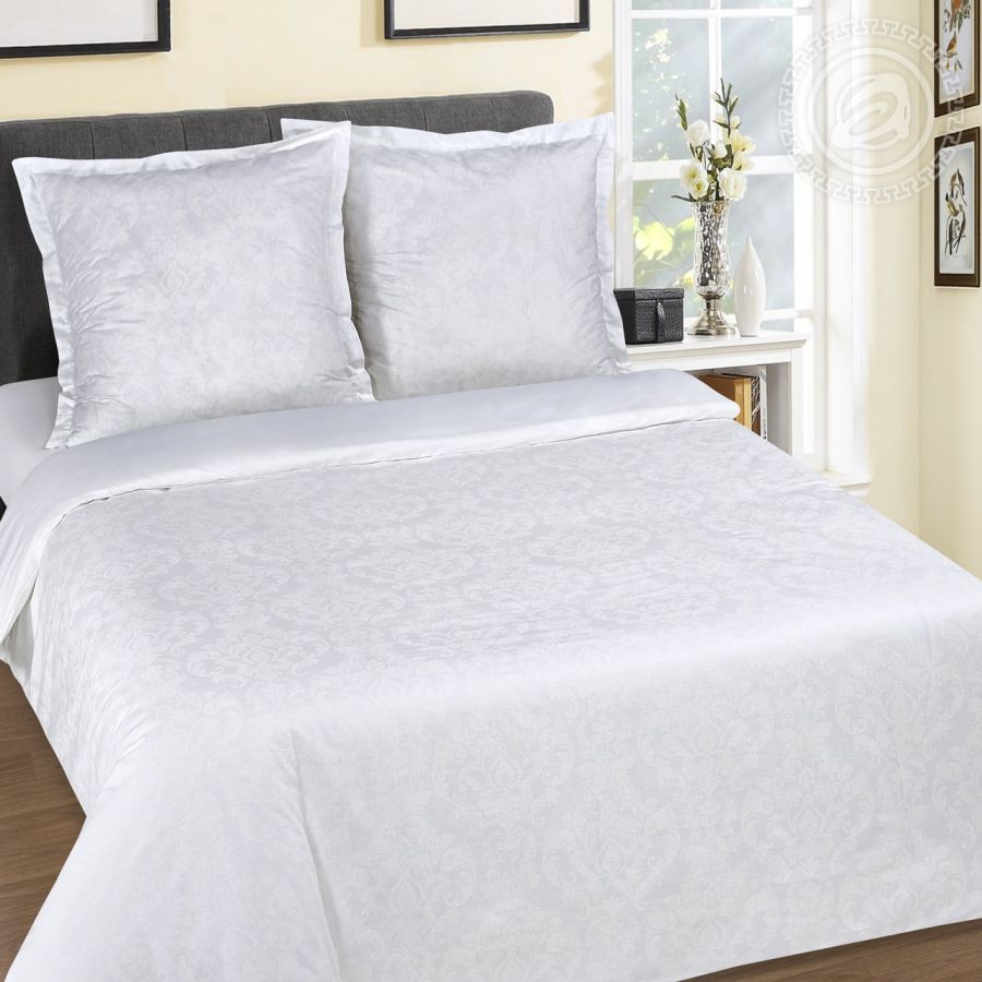 «Византия (Белый)» (DE LUXE "Радуга") постельное белье Поплин 1.5 спальный