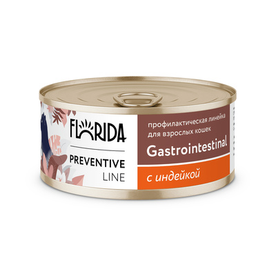 Влажный корм для кошек Florida Preventive Line Gastrointestinal с индейкой 100 гр
