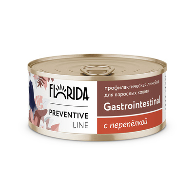 Влажный корм для кошек Florida Preventive Line Gastrointestinal с перепелкой 100 гр