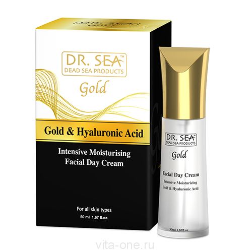 Интенсивный увлажняющий дневной крем для лица с золотом гиалуроновой кислотой и витамином Е Dr.Sea (Доктор Си) 50мл