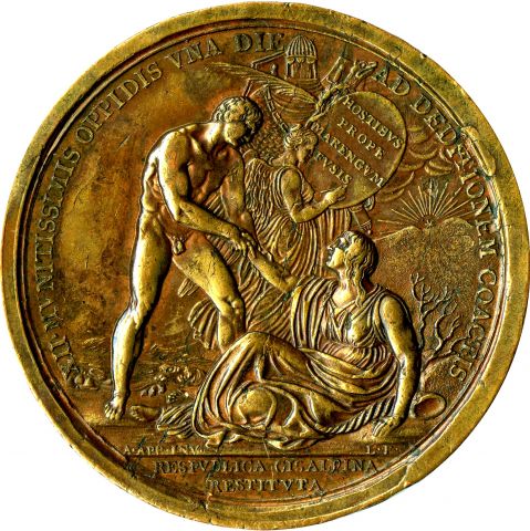 Медаль 1799 Франция Наполеон I Бонапарт Цизальпина AUNC