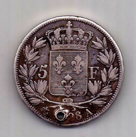5 франков 1828 Франция Карл X