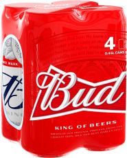 Bud King of beer  4,8%  (4 банки по 0,5л)