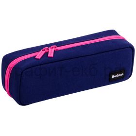 Пенал-косметичка Berlingo Navy pink 3 внутренних отделения синий/розовый PM09158