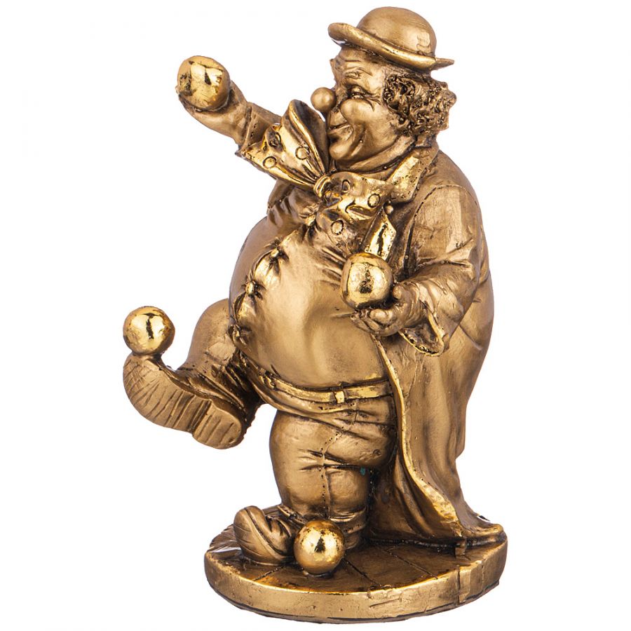 Фигурка декоративная "Клоун с шарами" н-23 см,l-17 см,w-17 см цвет: бронза с позолотой