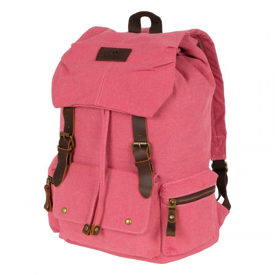Рюкзак брезент П1160-01 (Красно-розовый) POLAR S-4617821160019