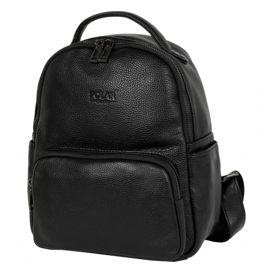 Кожаный рюкзак 25012 (Черный) POLAR S-4617825012055